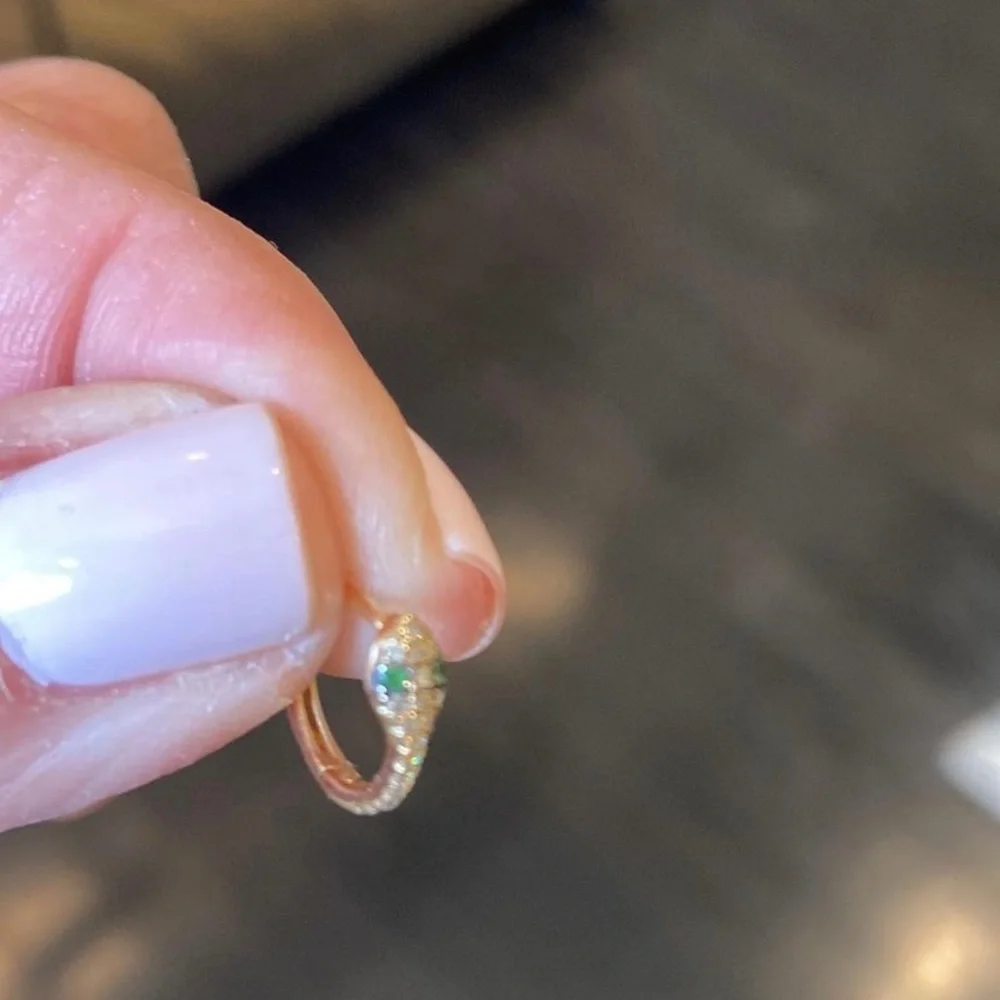 FINE JEWELRY -Diamond Snake Huggie Earrings - Picture 4 of 5